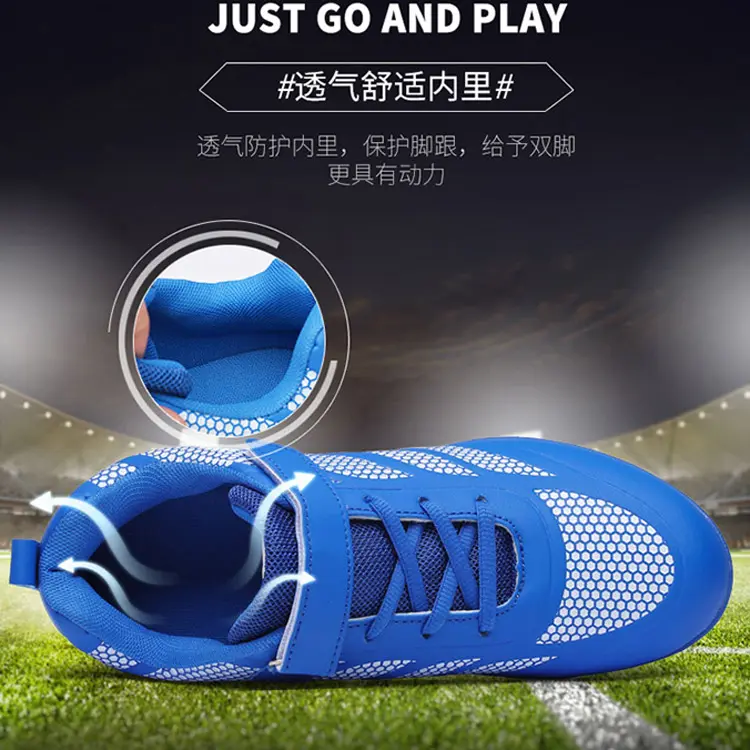 China OEM ODM Service Microfiber Leather Waterproof Outdoor Turf Soccer Shoes For Boys Girls